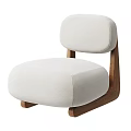 Modern Accent Chair With Light Fabric Cushion Round Back And Wooden Legs Design