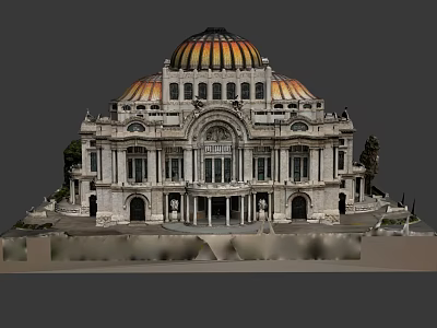 Classical Historic Building With Golden Dome And Ornate Facade Design 3d model