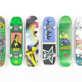 Colorful Skateboards With Various Designs Graffiti Cartoon Characters And Space Graphics
