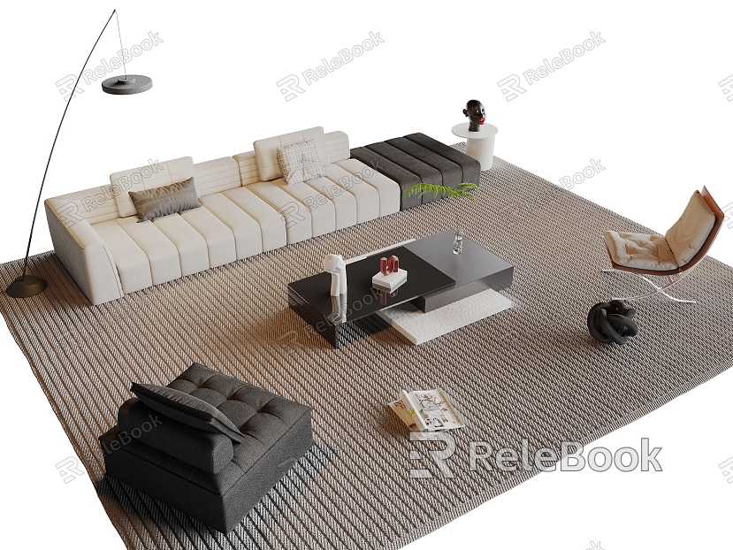 Modern sofa coffee table combination model