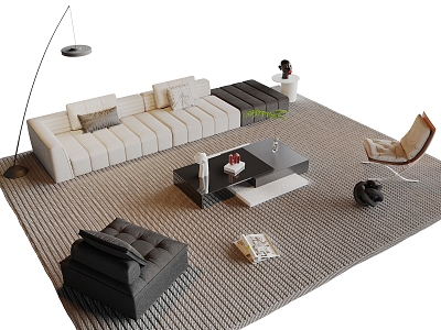 Modern sofa coffee table combination model