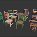 Collection of Various Wooden Single Chairs With Different Backrest And Seat Designs