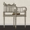 Vintage Wooden Accent Chair With Carved Backrest And Ornate Slim Legs In Minimalist Neutral Room