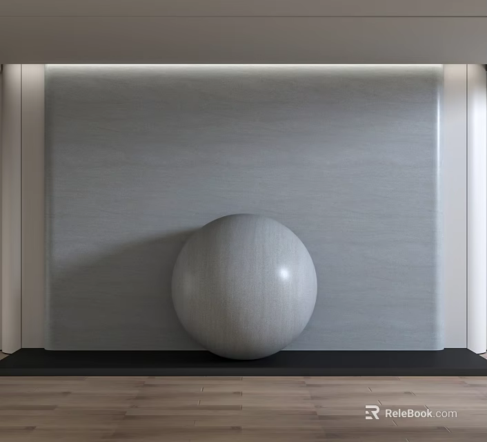 Modern Gray Wall Panel With Smooth Surface In Minimalist Interior Design 3d model