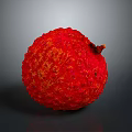 Fresh Red Lychee Fruit With Textured Surface And Glossy Skin 3d model