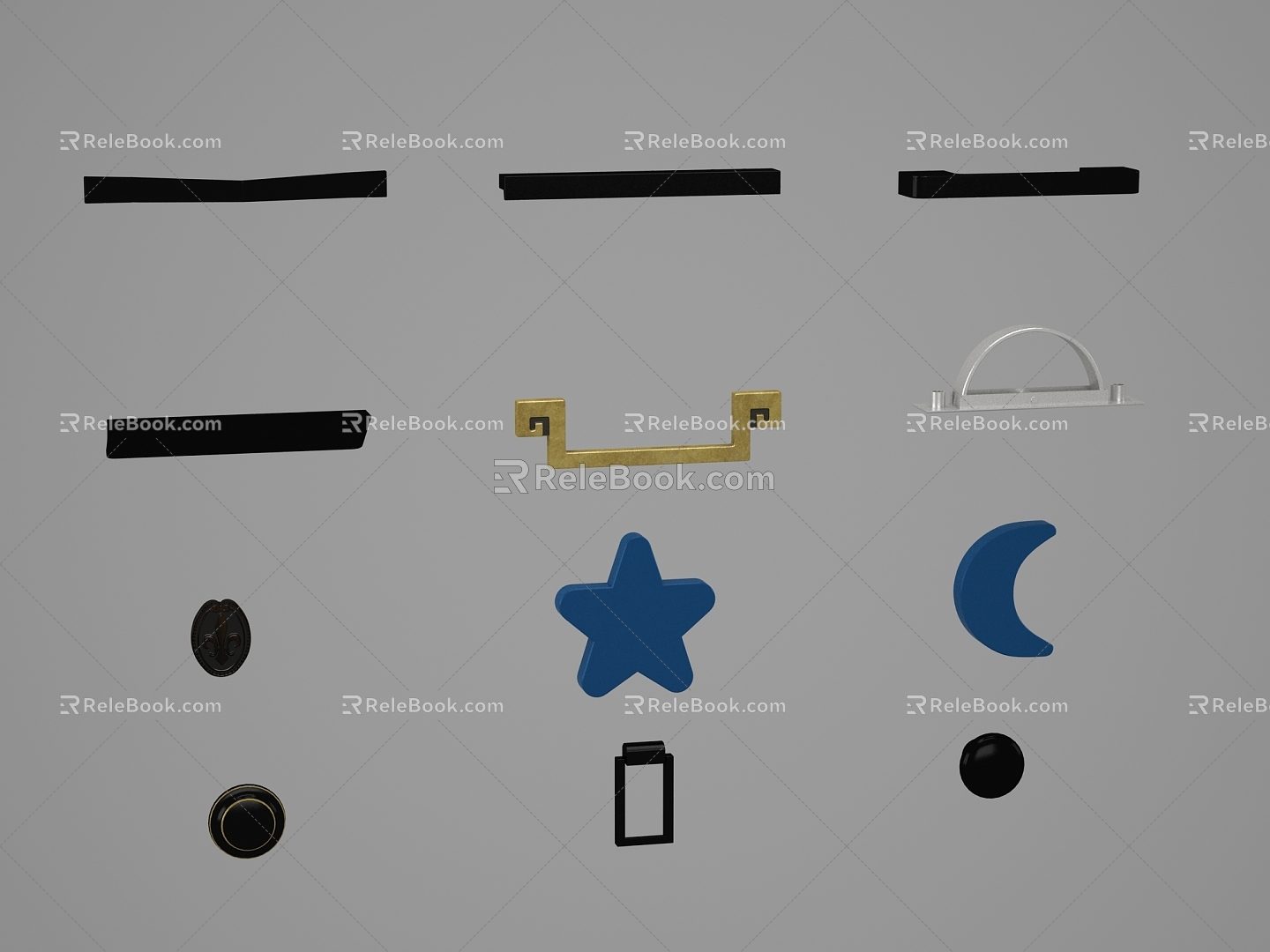 Classical hardware handle 3d model