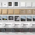 Modern switch socket combination 3d model
