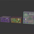 Three Old Weapon System Electronic Devices With Classic Knobs Dials And Silver Black Cases 3d model
