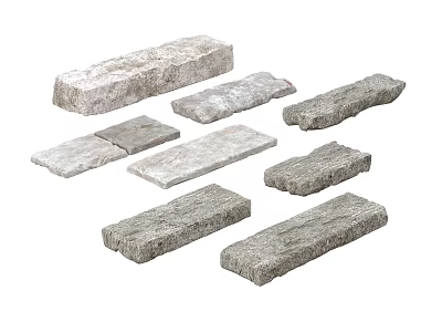 Natural Stone Stepping Stones For Garden Path With Various Shapes And Sizes 3d model