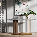 Modern End Desk 3d model