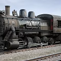 Vintage Black Steam Train With Metal Body On Railway Track Number 91