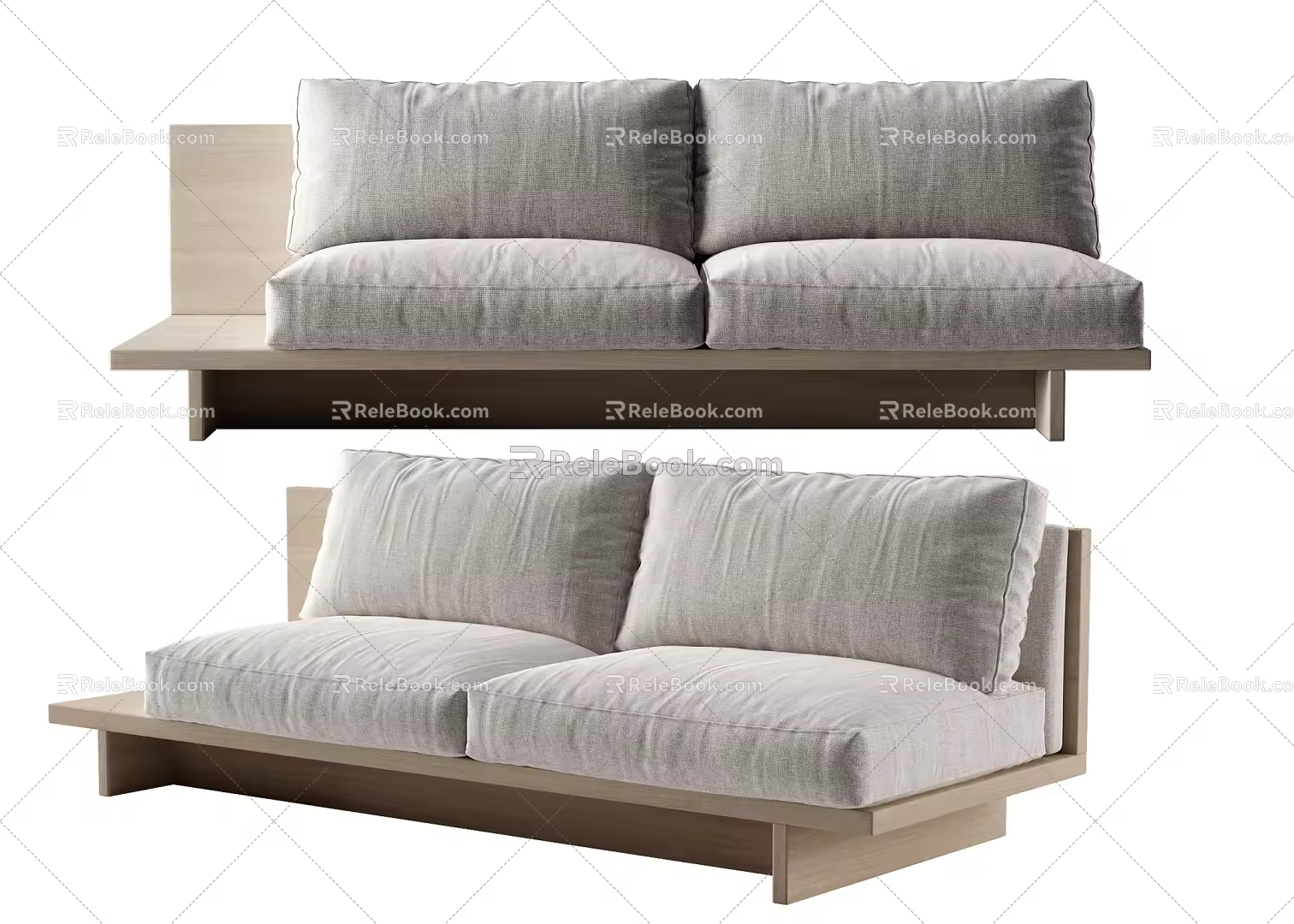 modern double sofa sofa 3d model