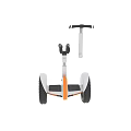 Two Wheeled Self Balancing Scooter With White Orange Body Black Handlebar And Tires