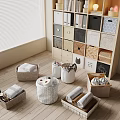 Woven Storage Baskets with Various Designs for Home Organizing Towels and Toilet Paper Rolls