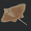 Spotted Stingray Marine Life With Brown Body And Yellow Circular Spots