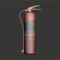 Red Fire Extinguisher With Pressure Gauge Black Hose And Safety Label