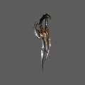 Ornate Fantasy Weapon Featuring Metallic Blade Intricate Designs Decorative Hilt And Golden Accents