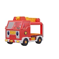 Red Yellow Electric Toy Fire Truck Fun Cute Cartoon Face And Star Design For Kids