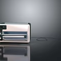 Sleek Modern Electric Toaster With Stainless Steel Body Black Accents And Control Panel