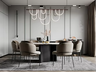 Restaurant table and chair combination 3d model