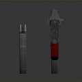 High Quality Red Silver Assault Rifle With Detailed Wooden Texture And Modern Design