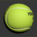 Yellow Tennis Ball With Your Design Here Text On Reflective Surface 3d model