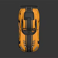 Yellow Sports Car With Black Stripes Rear Spoiler And Aerodynamic Exterior Design