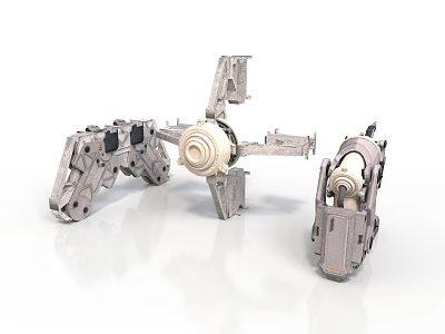 Detailed Aerospace Mechanical Models Featuring Metallic Texture And Complex Structure For Space Exploration 3d model