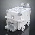 Portable White Industrial Equipment With Spiked Top Metal Components And Wheels