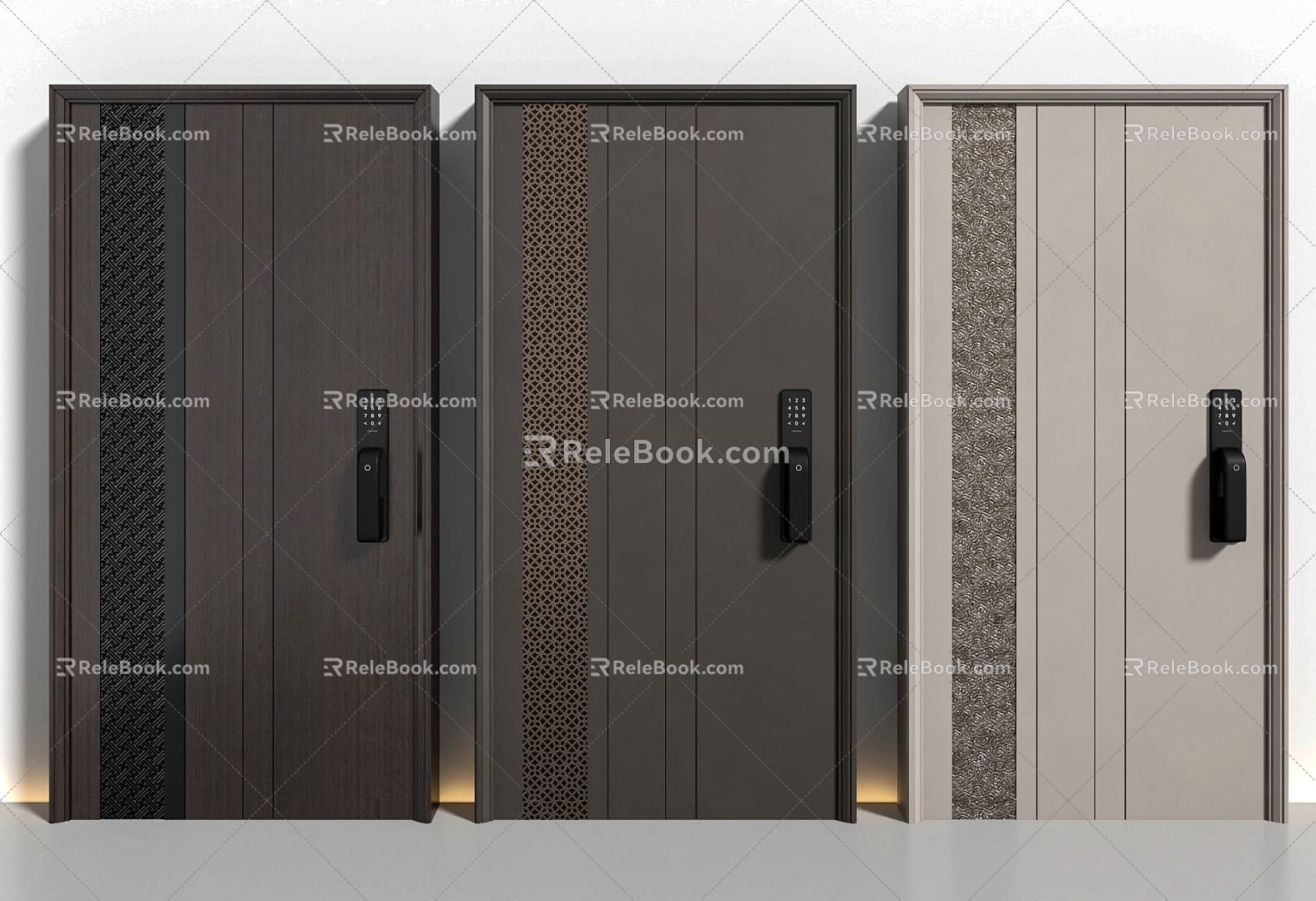 Password door security door entry door 3d model