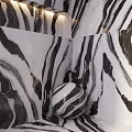 Stunning Black And White Marble Wall Design With Striped Patterns And Ambient Lighting