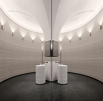 modern toilet space lavatory 3d model