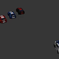 Colorful Toy Sports Car Models Featuring White Blue Striped Vehicle And Collection