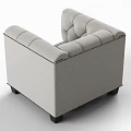 Elegant Light Gray Tufted Accent Chair With Piped Edges And Dark Legs