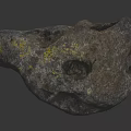 Natural Decorative Stone With Hollow Holes And Yellow Patches On Surface For Decoration