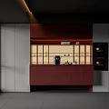 Modern Entryway Cabinet And Side Cabinet With Glass Doors And LED Lighting Design