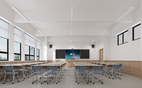 Modern School Classroom Primary School Classroom Junior High School Classroom Senior high school School Classroom Lecture Desk Classroom Cabinet Classroom Chandelier 3d model