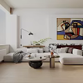 Modern three-seat sofa 3d model