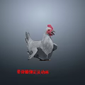Realistic 3D Chicken Model With Skeleton Rigging And Animation Features