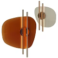 Modern Wall Lamps Orange And Light Colored Glass Shades With Metal Stands Irregular Shape
