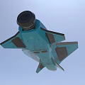 Modern Blue Fighter Jet With Cockpit Aerodynamic Wings And Sleek Design