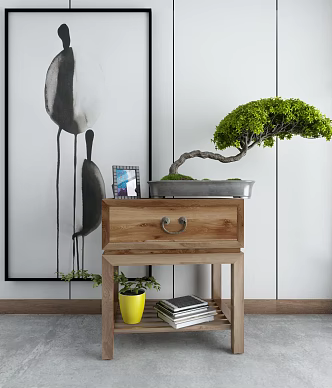 New Chinese bedside table 3d model