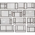 Various Window Designs Featuring Different Frame Styles And Glass Options 3d model