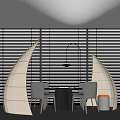 Western restaurant restaurant scattered seating area modeling partition floor lamp restaurant tables and chairs 3d model