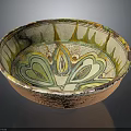 Sculpted Ceramic Bowl With Handcrafted Colorful Patterns And Decorative Traditional Design