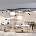 Modern Beauty Hair Salon Interior With Open Counter Beauty Products Decorative Wall Mural and Lighting