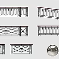 Various Decorative Metal Railings With Cross Patterns And Round Fittings Design