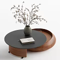 Middle ancient style tea table, mother and son 3d model