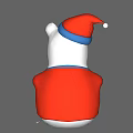 Cute Polar Bear Stuffed Toy In Red Coat With Blue Buttons And Red Hat
