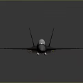 Gray Military Fighter Jet Weapon 3D Model Showcasing Detailed Design And Side View